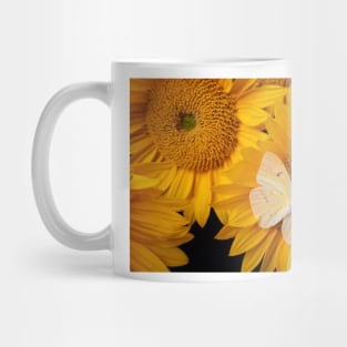 Soft Yellow Butterfly On Sunflower Mug